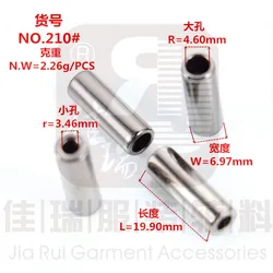 Tube Shape Gunmetal Shiny Black Garment Buckle Toggle Metal Cord End Lock Stopper