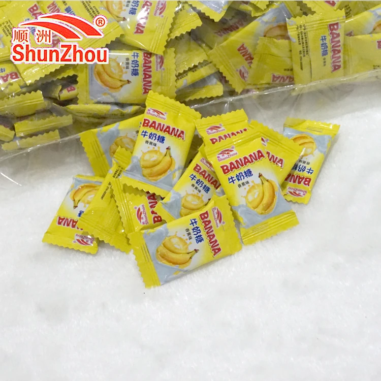 
bulk packing high quality banana flavor milk candy 