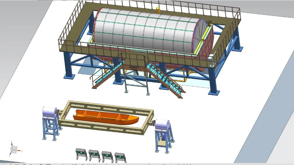 Машина для производства пластиковых изделий Каяка рыболовной лодки Высококачественная вращающаяся формовочная машина с несколькими рукоятками ротоформовочная