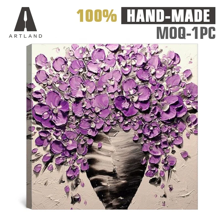 Knife oil painting modern canvas home decor flower wall painting