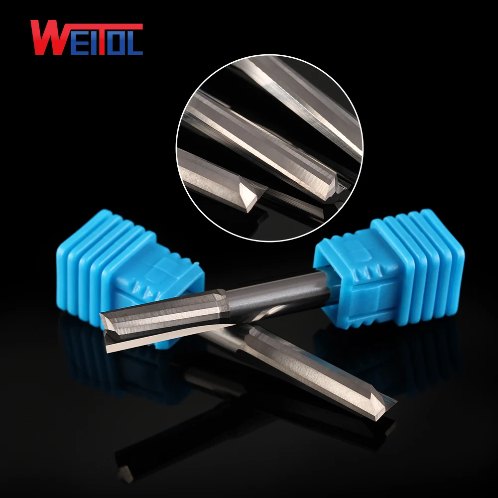 High performance 6mm solid carbide end mill double flutes straight router bits for MDF