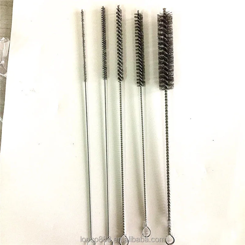 W29 High quality industrial long twisted steel wire pipe washing brush/steel wire spiral tube brush
