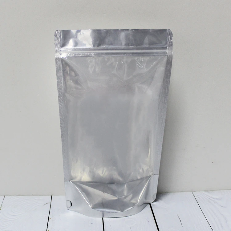 wholesale small transparent stand up pouch matte black mylar ziplock aluminum foil plastic bag
