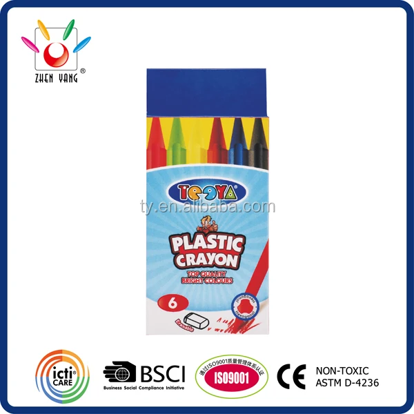 6INI STACKING CRAYON|6IN1 PLASTIC CRAYON IN BLISTER PACK