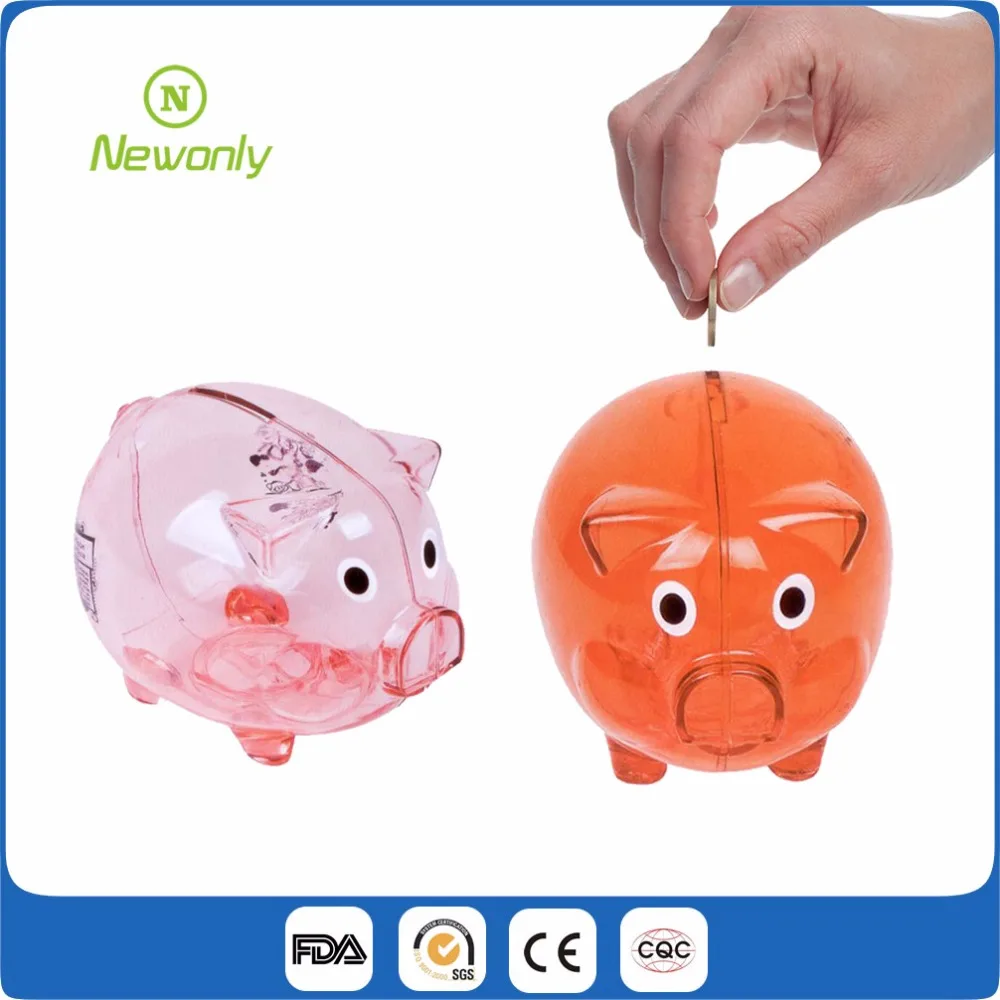 Piggy Coin Bank Hot-selling Lovely Custom Logo and Color Plastic Pig 7.5kgs/6kgs 12.5x10x9.8cm 2000pcs CN;ZHE Accept