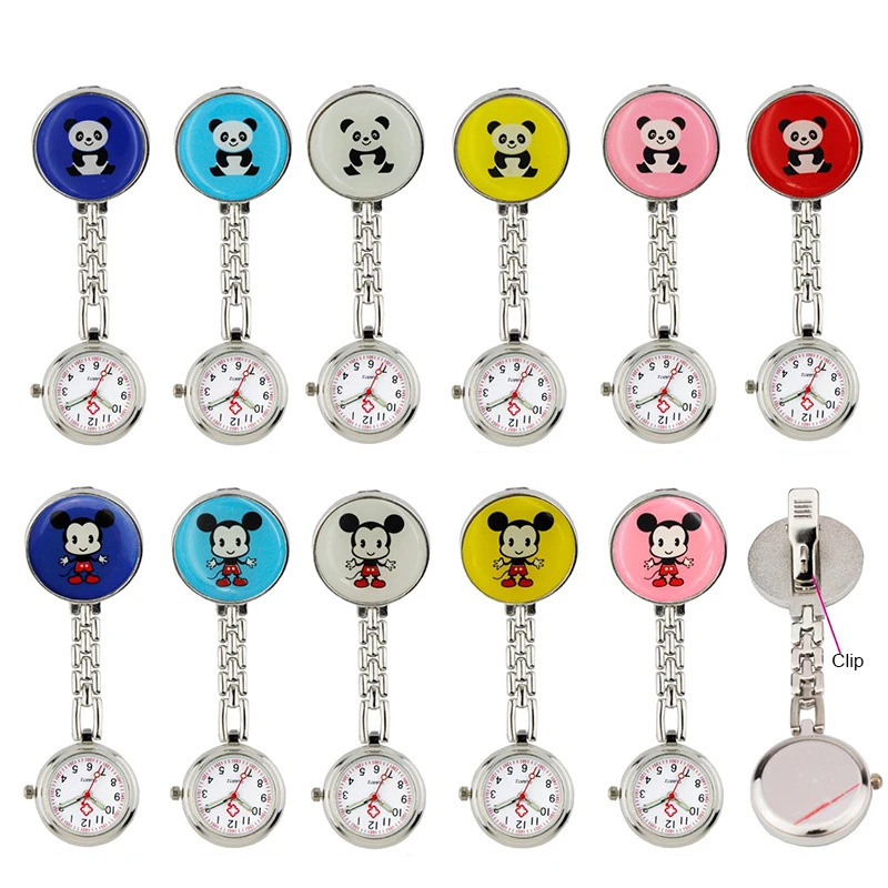 
New Smile Portable Nurse Watch with Safety Brooch Pin Hanging Pocket Nurse Fob Watch Relog Luminous Hands Glow in Dark 
