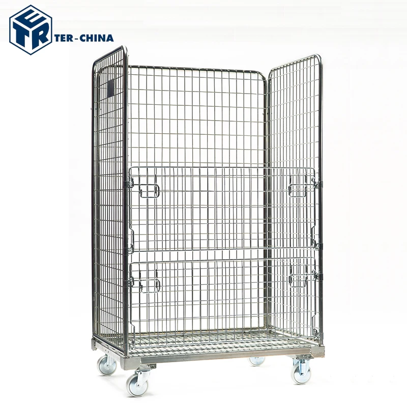 Best Quality Movable Warehouse Roller Trolley Cages