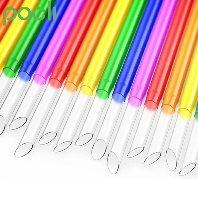 Food Grade biodegradable PLA folding straw Plastic Telescopic Collapsible Drinking Straws Pipes for carton