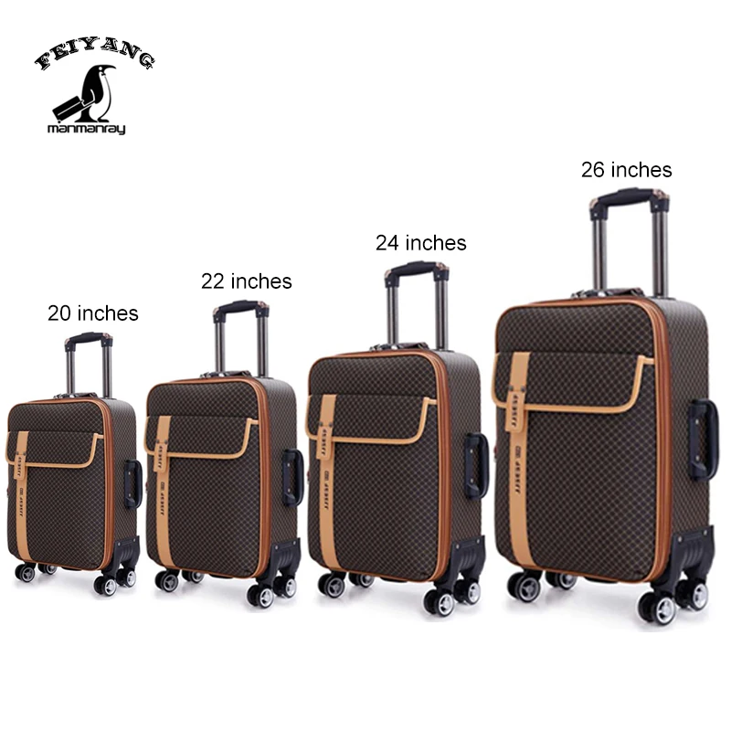 Soft PU Travel Luggage trolley luggage/bag for business travel suitcase