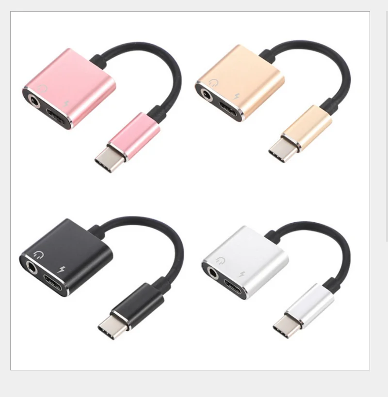 Тип c наушников кабель-адаптер слушать музыку зарядки вызова три в одном 3,5 мм аудио линии