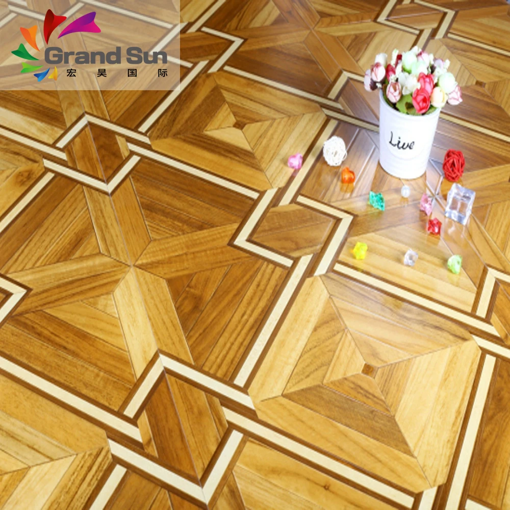 Euro Standard EN13329 class 32 hickory 2-strip parquet laminated wood flooring