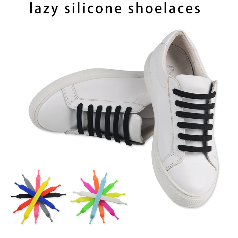 BPA Free Silicone Material and Lazy Shoe Laces Feature Rubber Shoelaces