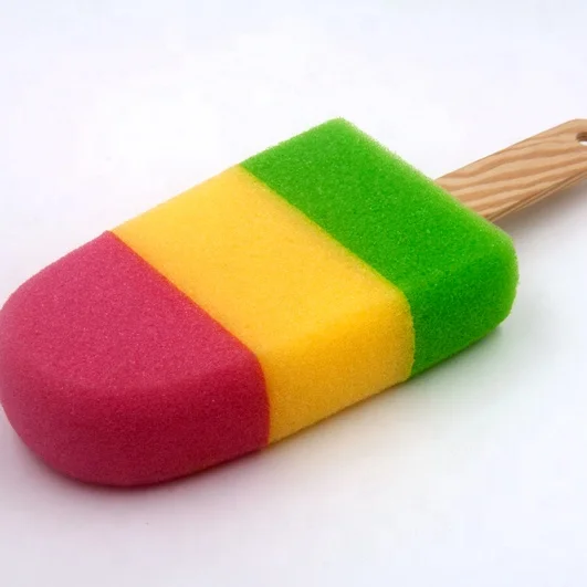 Huge size Ice cream wash sponge popsicle shape soft back bath scrubber for bath shower brush with handle
