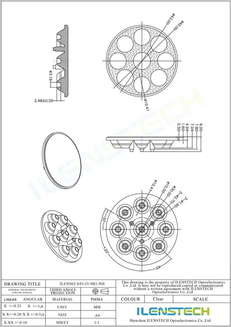 Шэньчжэнь Ilenstech 9 оптика мульти светодиодные линзы 25 градусов Светодиодная лампа