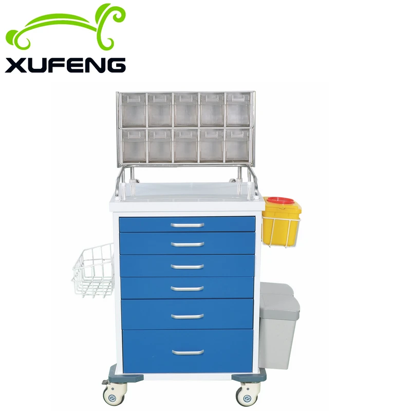Practical Multifunctional  Luxury ABS Anesthesia Trolley/nursing trolley /medical cart for hospital use