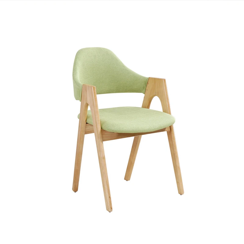 Nordic Style dining chair with fabric cushion wooden chairs