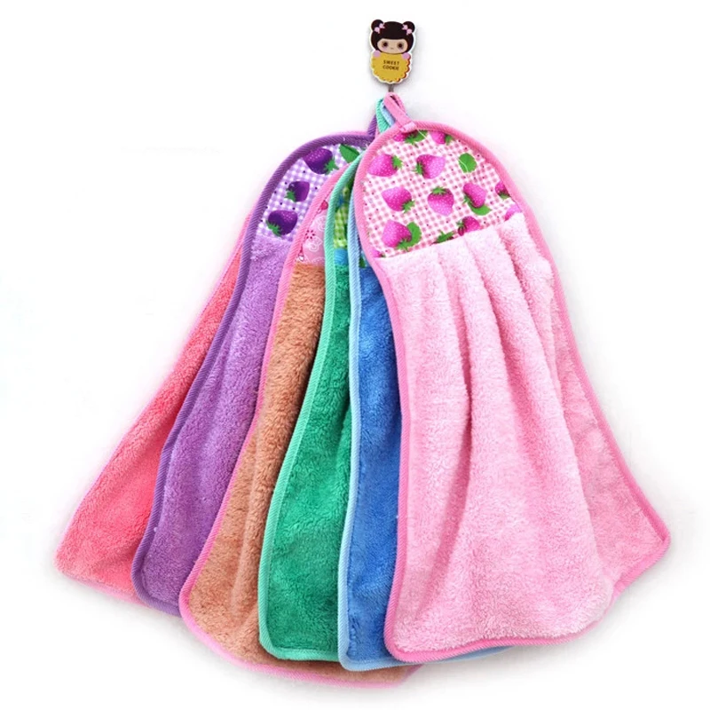 Factory wholesale Microfiber Coral Fleece Absorbent Hand Coral Fleece Towel for Kitchen Bathroom Hand Towels