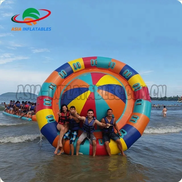 High Quality Crazy Towable Game Water Ride Spinning Games UFO Inflatable Disco Boat For Water Entertainment