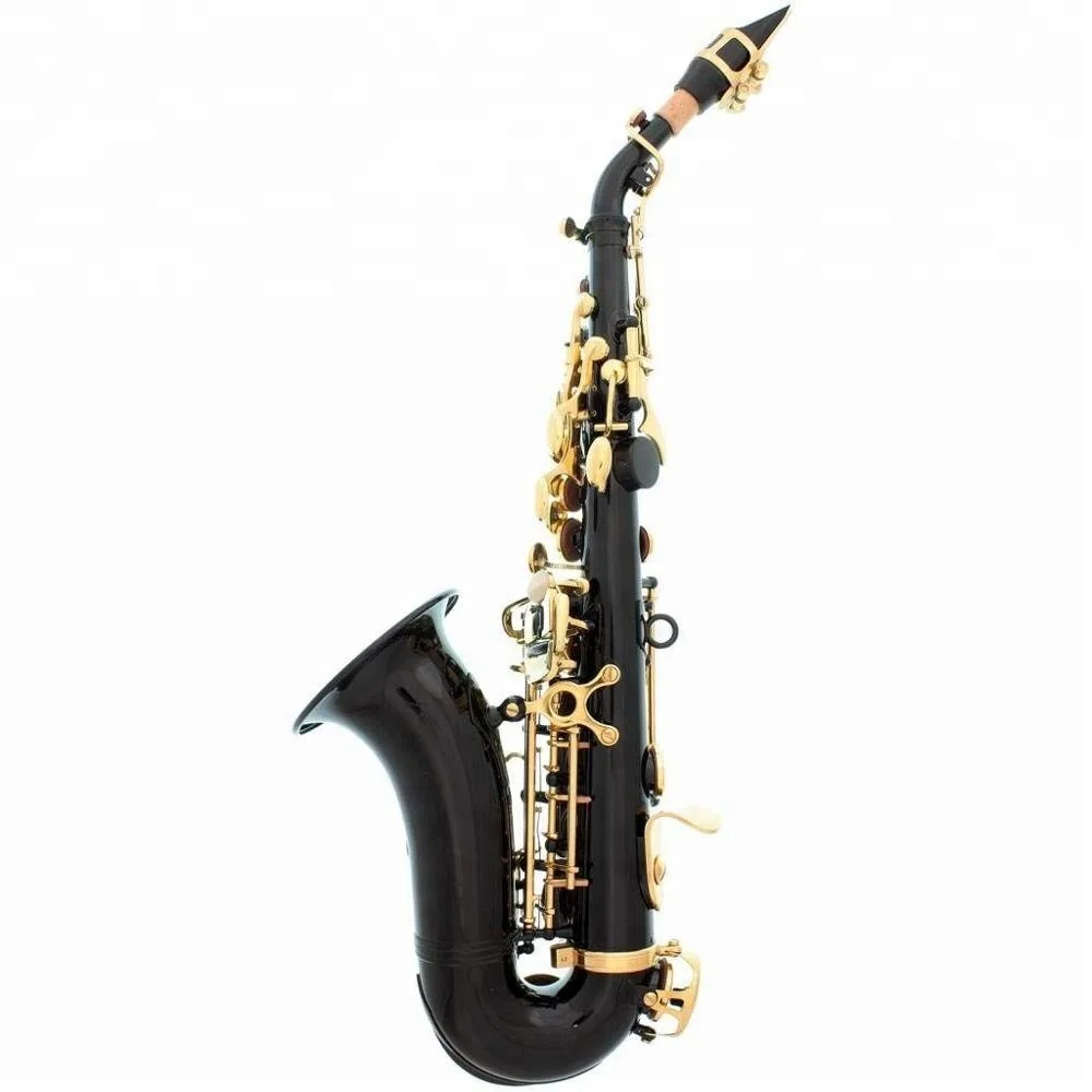 
Accept OEM Dasheng Music DSSC-711BG Black Body And Gold Keys Chinese Curved Saxophone Soprano 