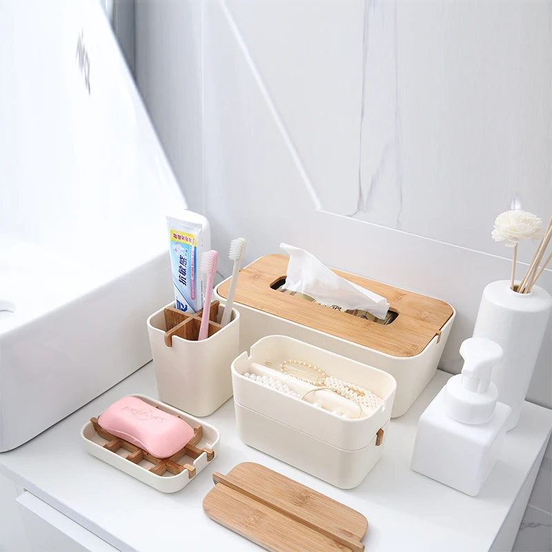 
Eco Ware Bamboo Fiber Soap Dish Sanitary Box Bath Tray 