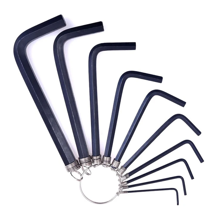 Черный твердый 10 шт. L шестигранный ключ торцевой ключ гаечный ключ Отвертка брелок кольцо 1,5 2 2,5 3 3,5 4 5 6 8 10 мм набор ручных инструментов