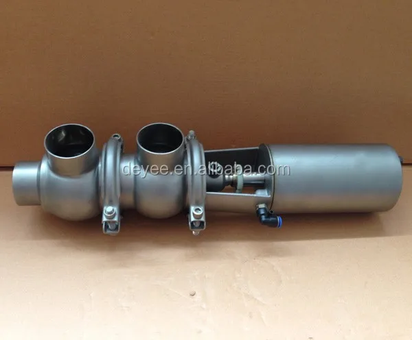 DN65 Stainless Steel SS304 Food Grade Pneumatic Change Over Valves