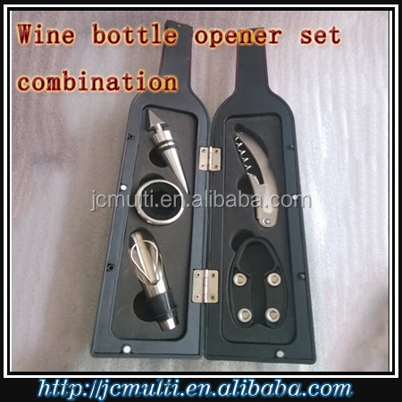 5 pcs wine tool gift set in wine bottle tool set storage