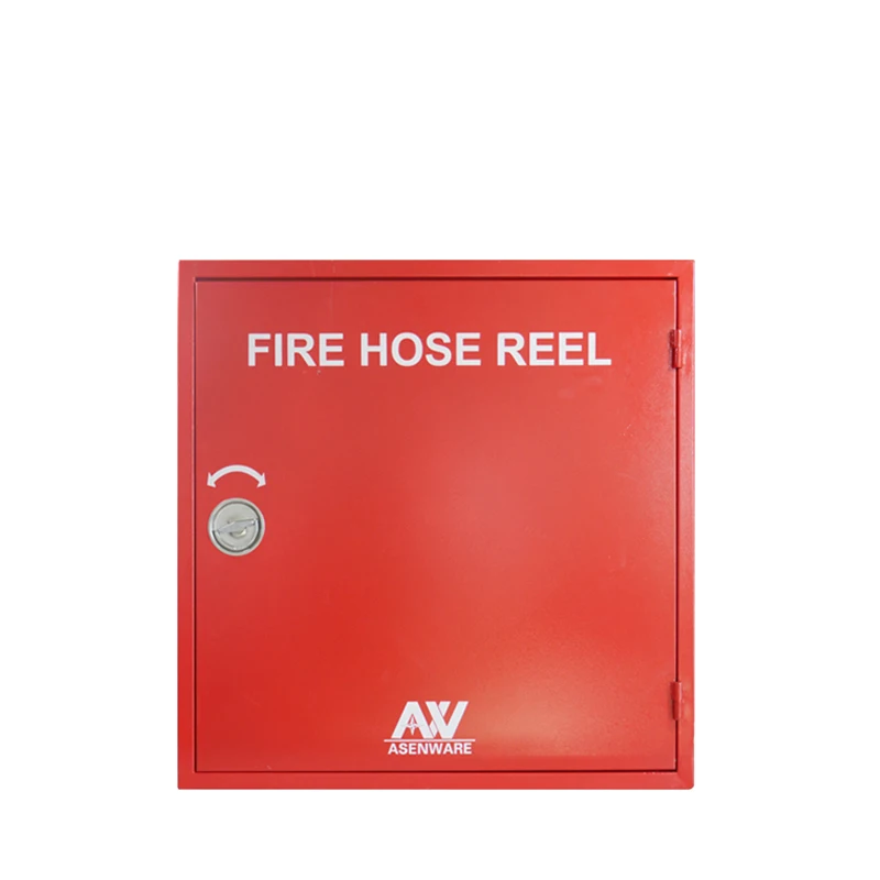 Fire Hose Reel Box cabinet with Red Painting Color 30m Reel for Building Project
