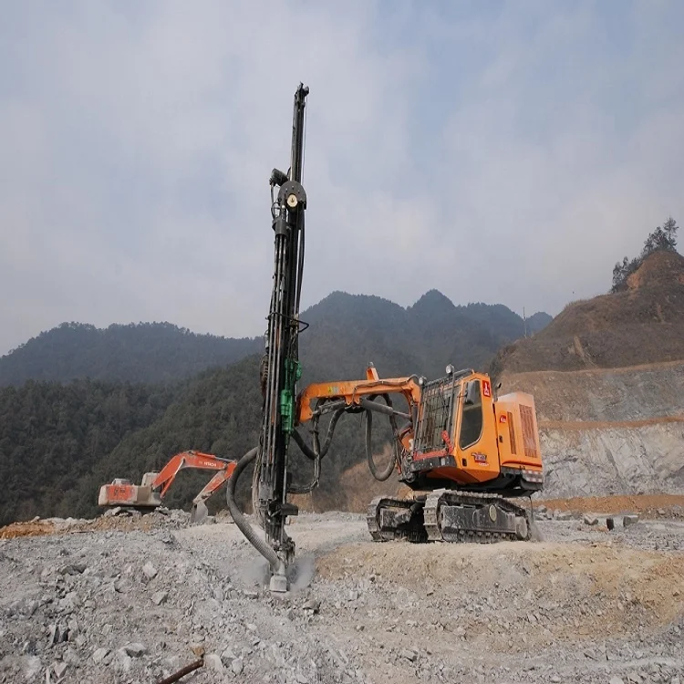 KT10 Crawler Type All in One with Air Compressor hard rock dth blast hole drilling rig machine