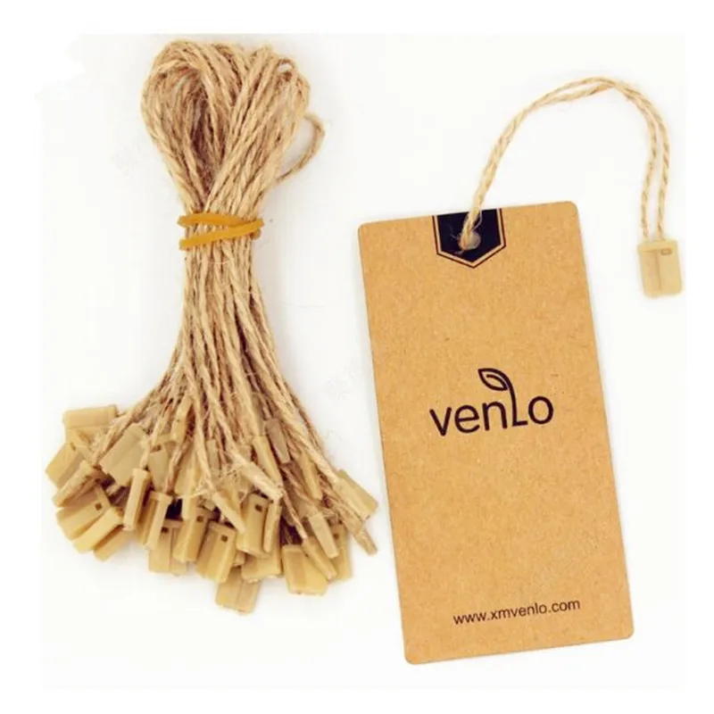 Factory Customized Printed Logo Craft Tags Small Brown Kraft Paper Hang Tags with String
