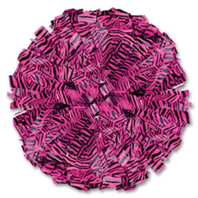 baton handle 6 inch cheerleading zebra pom poms manufacture in China