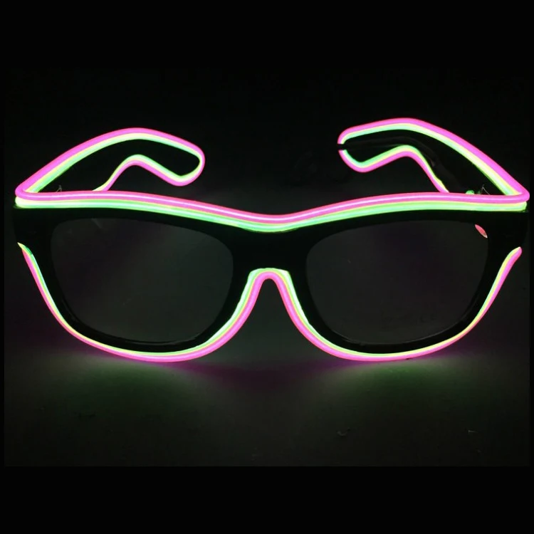 Party Costumes Glow Neon Rave Glasses Light up LED Wire Flashing Music EL Shades Sunglasses