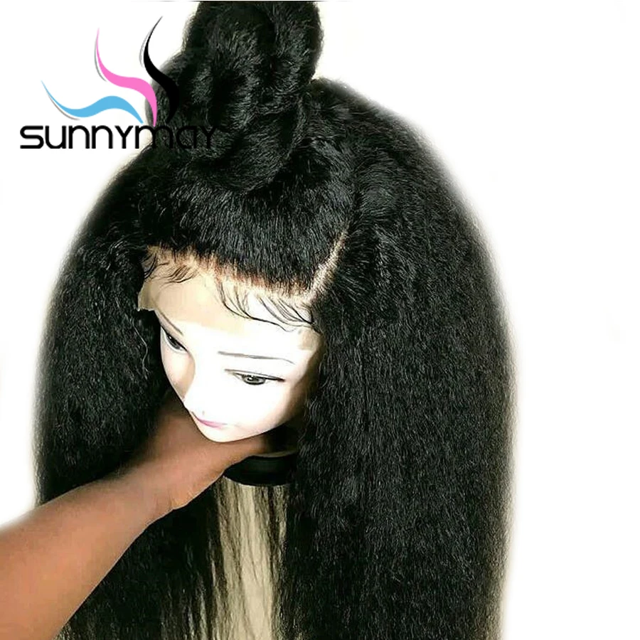 
Sunnymay 13x6 Lace Front Human Hair Wigs With Baby Hair Remy Kinky Straight Wigs Pre Plucked Brazilian Lace Front Wigs Glueless 