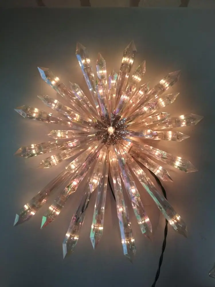 2019New Product Ferry Lights Christmas Ornament  Acrylic Wall Decoration3D Plastic Crystal Shape Frame Tree Topper Light