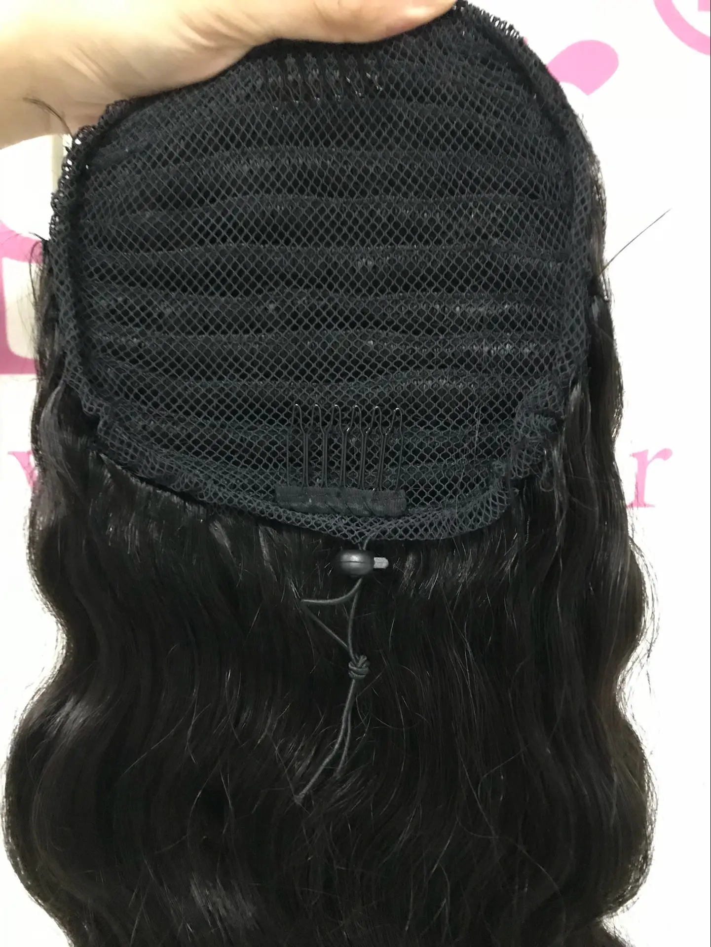 100% Необработанные бразильские натуральные волосы афро кудрявые/прямые блонд хвост со шнурком