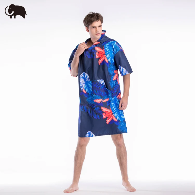 Поо из 100% микрофибры с капюшоном полотенце для серфинга Модное пончо индивидуальным принтом