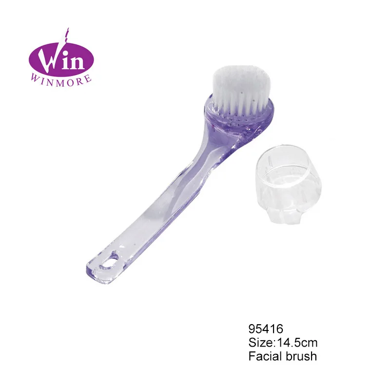 plastic handle soft nylon facial cleaning brush with  round head make up washing brush