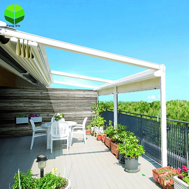 
Wonderful Design Pergola Chinese Style Folding Canvas Awning Roof sun Shade Cover 