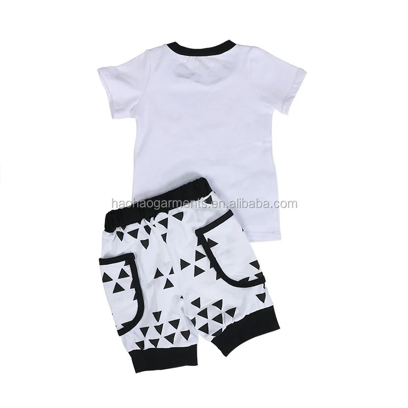 Boys Clothing Set Boys White T-shirt With Pocket&Matching Shorts Outfit Set Little Boys Clothes