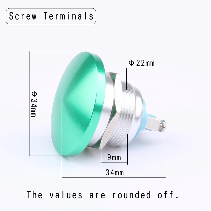 Aluminium alloy oxidation mushroom head metal push button explosion proof  push button switch