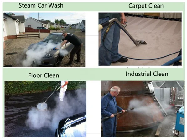 Battery power bike mounted LPG 10 bar steam car wash machine