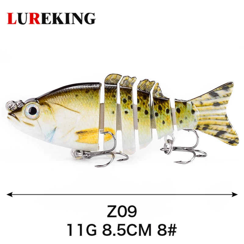Lureking High Quality ABS Plastic Fishing Lure, 6 section Jointed swimbait