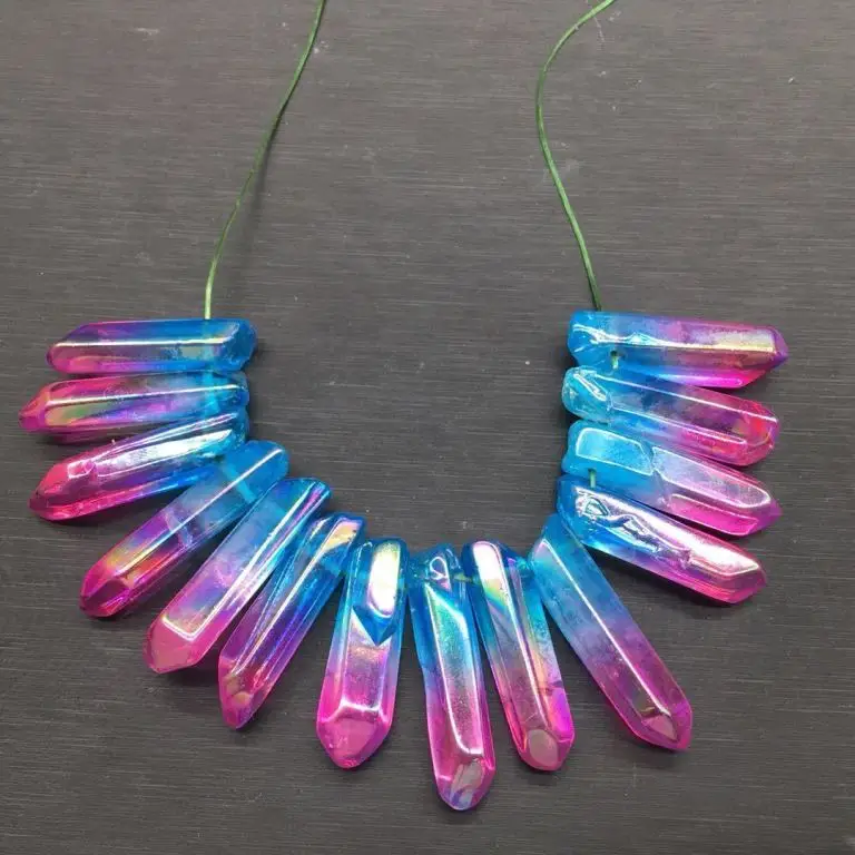 Natural High Quality Angel Aura Crystal Wand Blue Pink crystal points