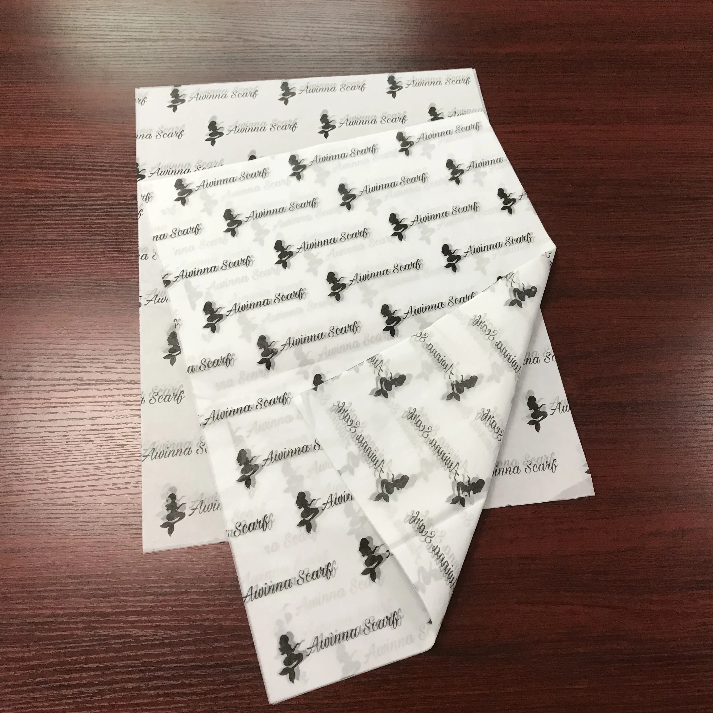 
Luxury custom logo printed black wrapping tissue paper / silk wrapping paper 