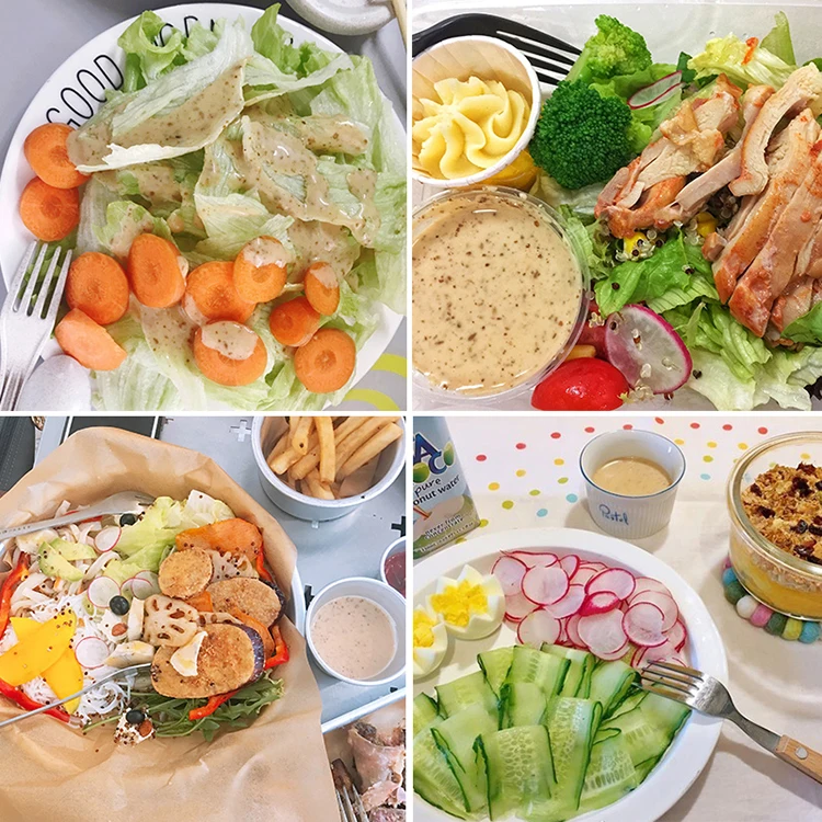 1.6L Natural Delicious Japanese fresh green mustard flavored sesame salad dressing for vegetable