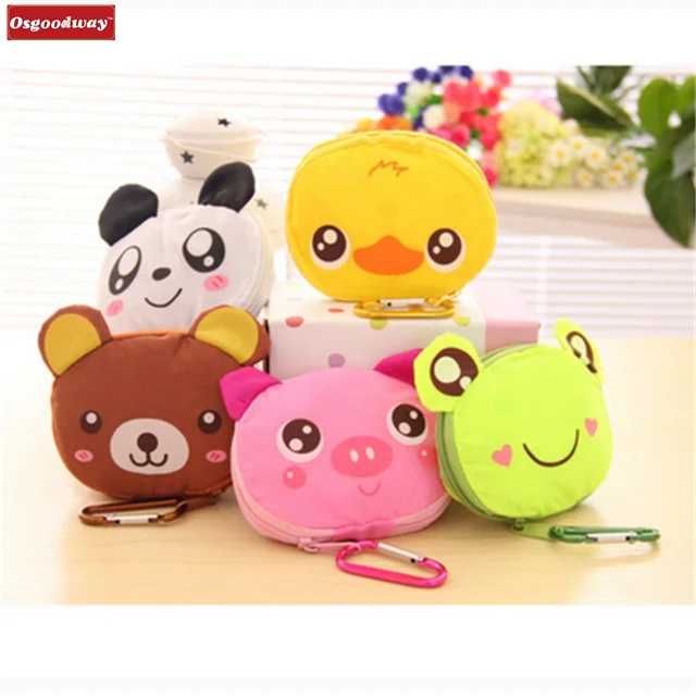 Osgoodway Мультфильм Аниме складной Торговый Tote многоразовая эко-сумка панда лягушка, Свинья медведь Водонепроницаемая хозяйс