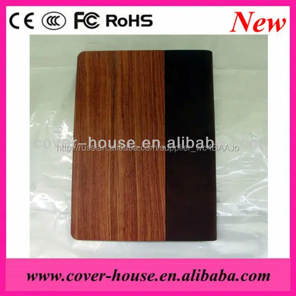 Кожа дерево книга чехол для iPad mini, Дерева крышки чехол с кожаной отделкой для iPad мини