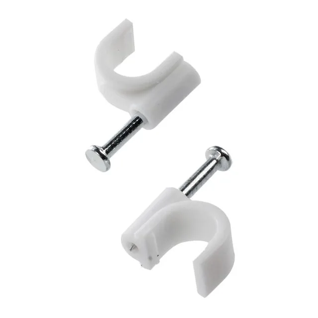 Professional Manufacturer Round Nail Cable Clip 4-40MM Size Pack of 100 Pcs