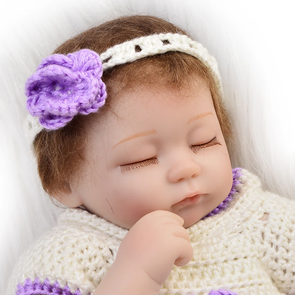 
Sleeping Lifelike Reborn Girl Baby Doll 17'/43 CM Silicone Vinyl Realistic Babies Newborn Handmade Doll Toy Kids Birthday Gift 