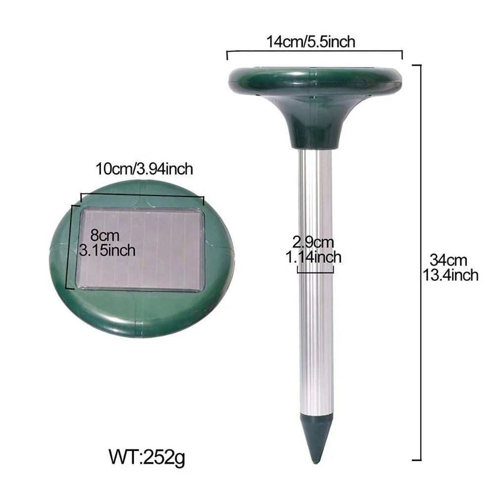 Solar Powered Mole Repellent automatic snake Repeller Pest Deterrent Repelling Mole Rodent Vole Shrew Gopher Snake outdoor